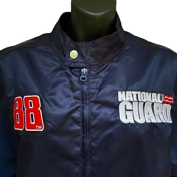 Nascar National Guard Dale Jr 88 Navy Full Zip Windbreaker Jacket Women’s S/M - Picture 3 of 11
